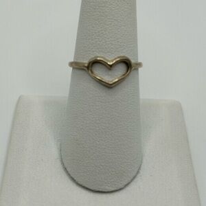Sterling Silver 925 Heart & Cross Ring Size 7.5